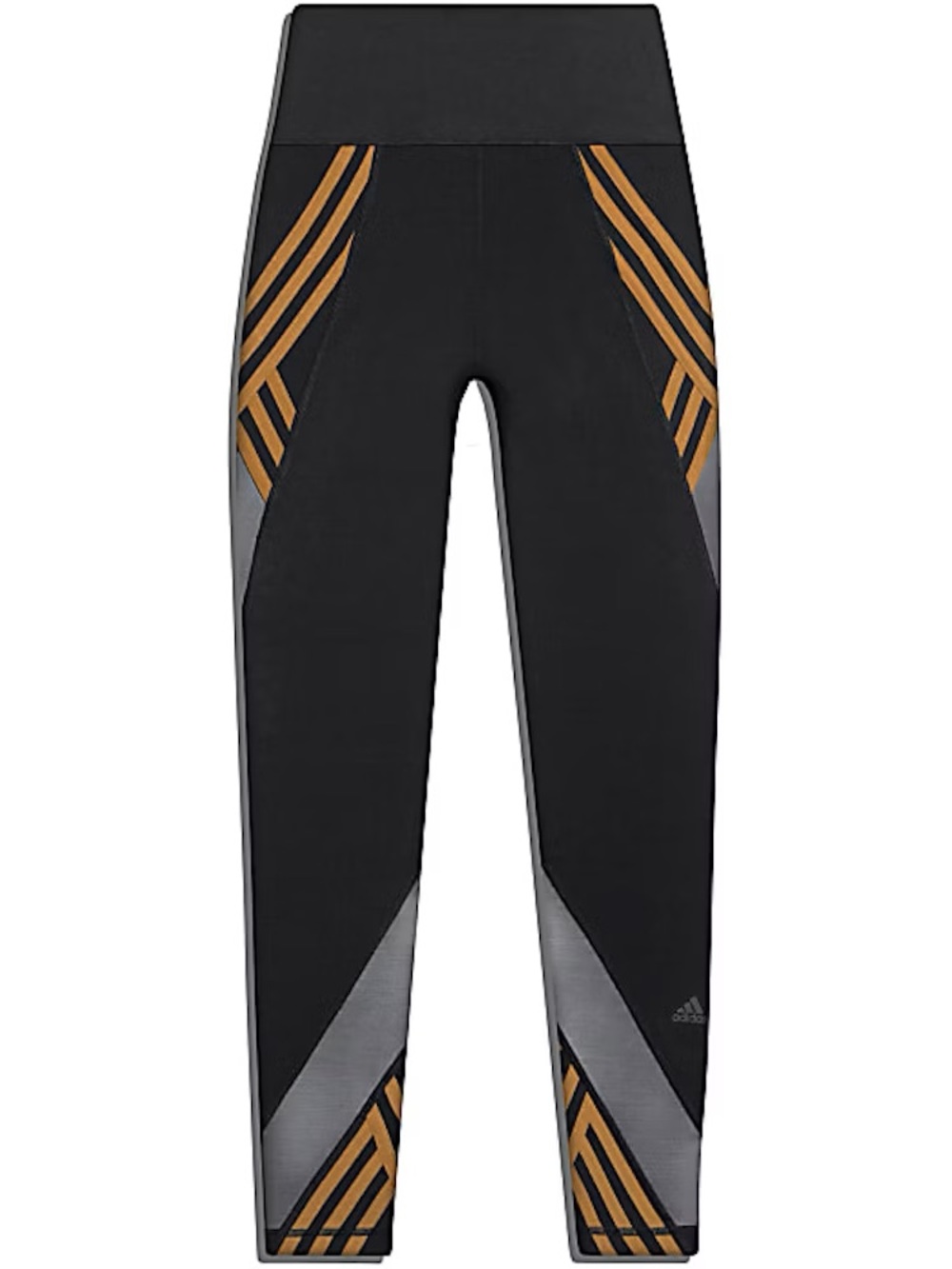 IVY PARK Black Leggings with Gold and Gray Graphic Panels